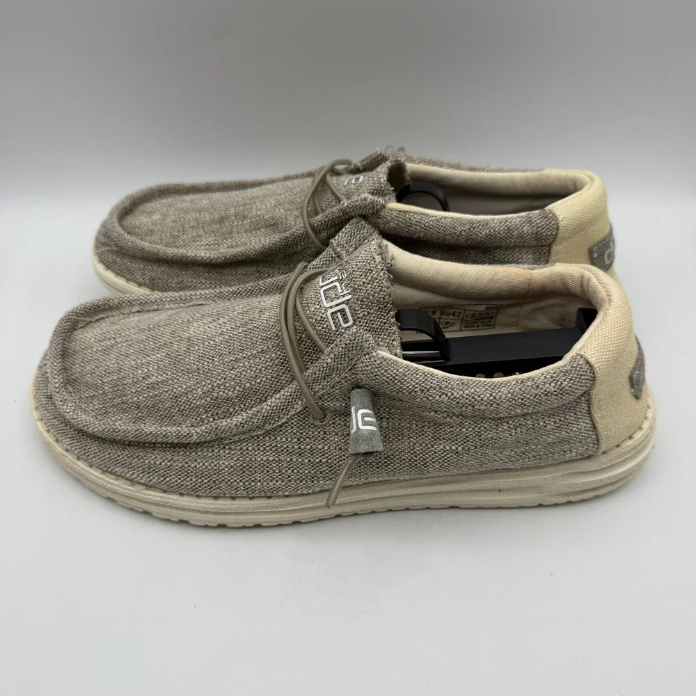 Hey Dude Wally Woven Shoes Mens 9 Beige Slip On Loafers Casual‎ Outdoors